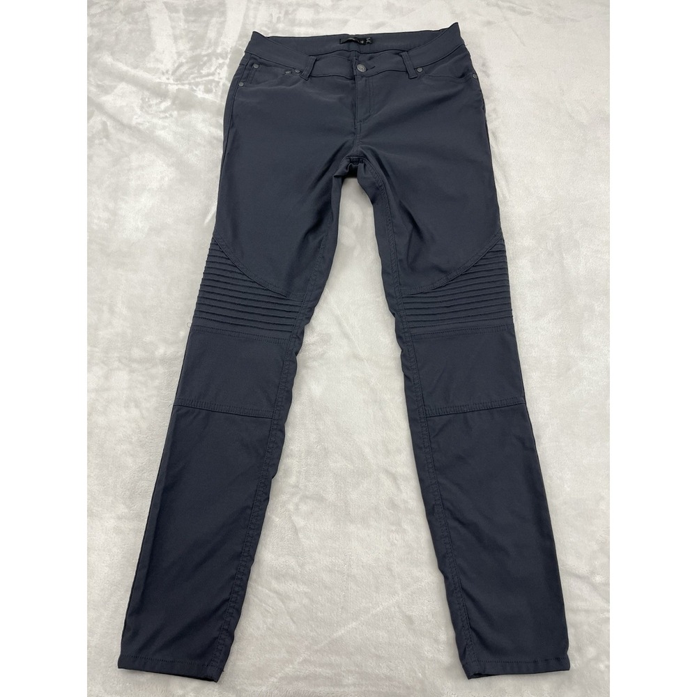 Prana Pants Women 10 Gray Brenna Skinny Moto Stretch Water-Repellant Outdoor